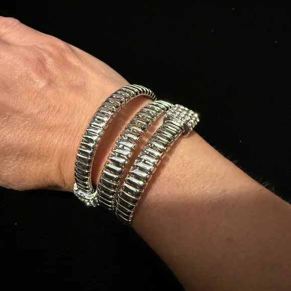 ✨RESTOCKED ✨Elegant Silver or Gold Wrap Bracelet - Picture 2 of 3